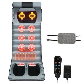 1Set Full Body Electric Massage Mat Heating Vibration Massage Pad Cushion Back Massage Mattress Chair Pad With Neck Foot Massage Head Pillow And (Option: Upgrade)