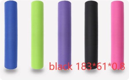 Eco-friendly NBR Yoga Mat (Option: Black-183x61x0.8)