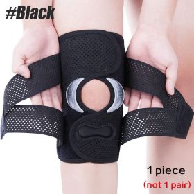 1PC Compression Knee Brace Support, Knee Wrap with Side Stabilizers for Knee Pain, Running, Meniscus Tear, ACL, Arthritis Relief (Color: 1 PCS Black, size: XL)