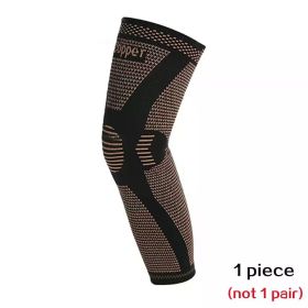 Copper Full Leg Sleeves Long Compression Knee Support Protect Leg for Man Women Basketball, Arthritis Cycling Sport Football Gym (Color: 1 PCS, size: M)