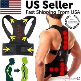 Posture Corrector Support Magnetic Back Shoulder Brace Belt Band For Men Women (Brace Size: M)