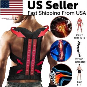 Adjustable Posture Corrector Low Back Support Shoulder Brace Belt For Men Women (Brace Size: S)